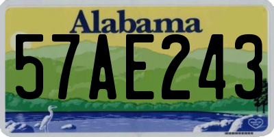 AL license plate 57AE243