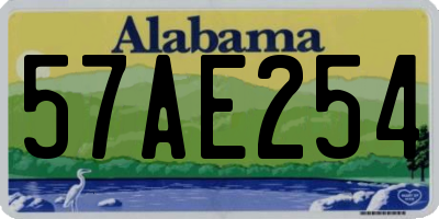 AL license plate 57AE254