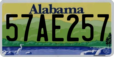 AL license plate 57AE257