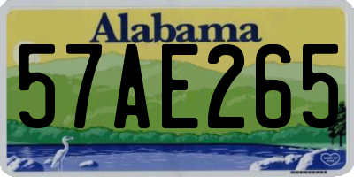 AL license plate 57AE265