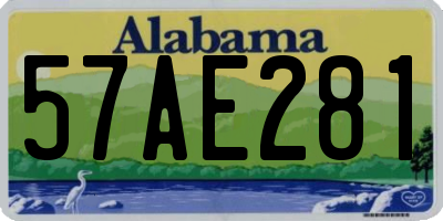 AL license plate 57AE281