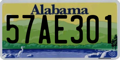 AL license plate 57AE301