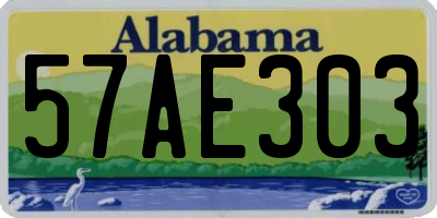 AL license plate 57AE303