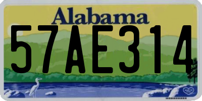 AL license plate 57AE314