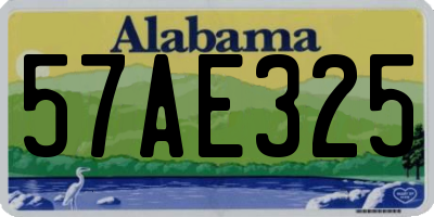 AL license plate 57AE325