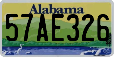 AL license plate 57AE326