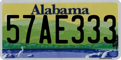AL license plate 57AE333