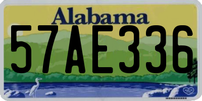 AL license plate 57AE336