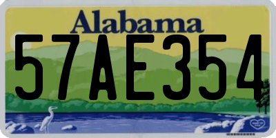 AL license plate 57AE354