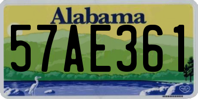 AL license plate 57AE361