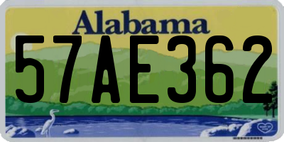 AL license plate 57AE362