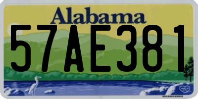 AL license plate 57AE381