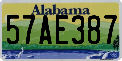 AL license plate 57AE387