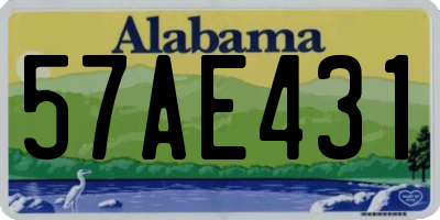 AL license plate 57AE431