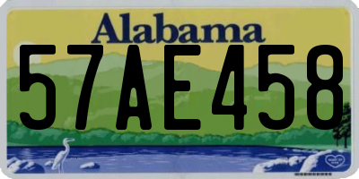 AL license plate 57AE458