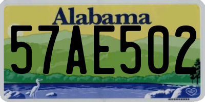 AL license plate 57AE502