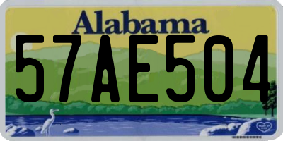 AL license plate 57AE504