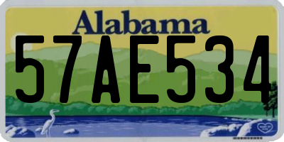 AL license plate 57AE534