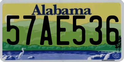 AL license plate 57AE536