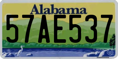 AL license plate 57AE537