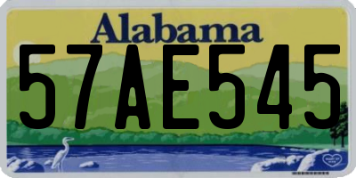 AL license plate 57AE545