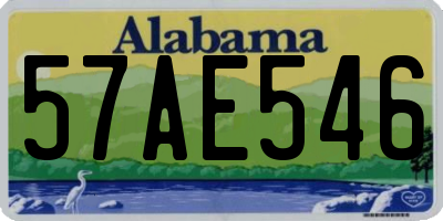 AL license plate 57AE546