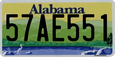 AL license plate 57AE551
