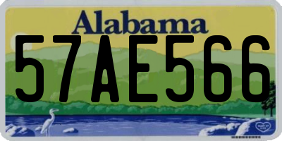 AL license plate 57AE566