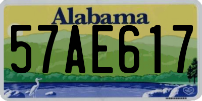 AL license plate 57AE617