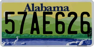 AL license plate 57AE626