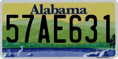 AL license plate 57AE631
