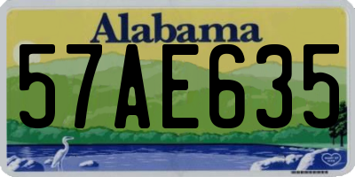 AL license plate 57AE635