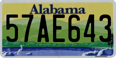 AL license plate 57AE643