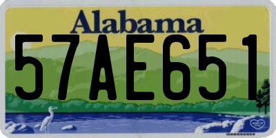 AL license plate 57AE651