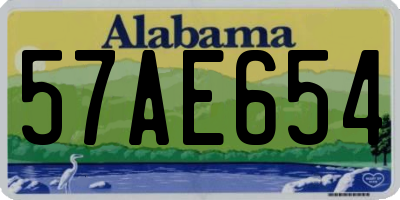 AL license plate 57AE654