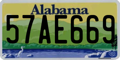 AL license plate 57AE669