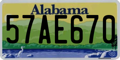 AL license plate 57AE670