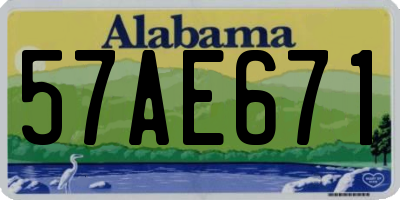 AL license plate 57AE671