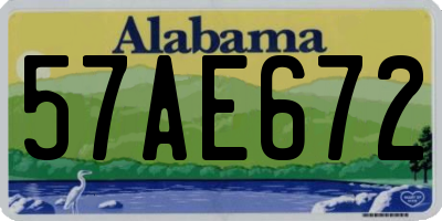 AL license plate 57AE672