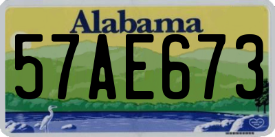 AL license plate 57AE673