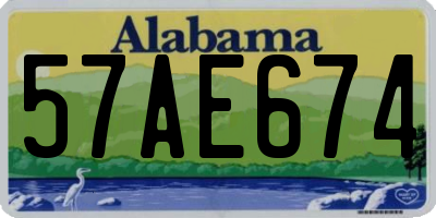 AL license plate 57AE674