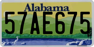 AL license plate 57AE675