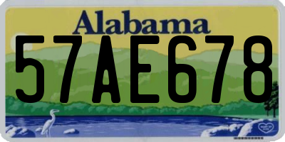 AL license plate 57AE678
