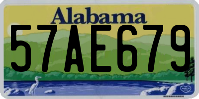 AL license plate 57AE679