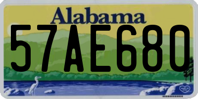 AL license plate 57AE680