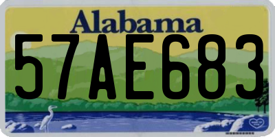 AL license plate 57AE683