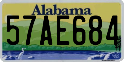 AL license plate 57AE684