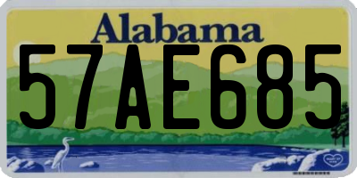 AL license plate 57AE685