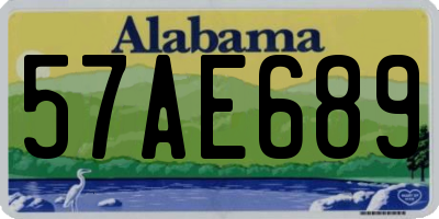 AL license plate 57AE689