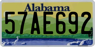 AL license plate 57AE692